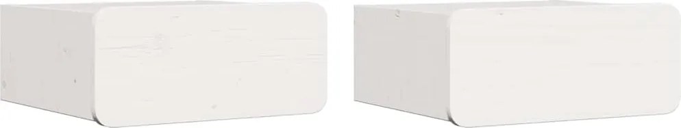 vidaXL Noptieră 2 pcs Alb 39 x 34 x 16,5 cm Lemn masiv de pin