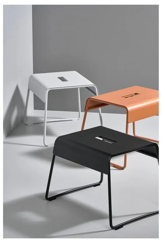 Scăunel din inox Zone A-Stool, negru