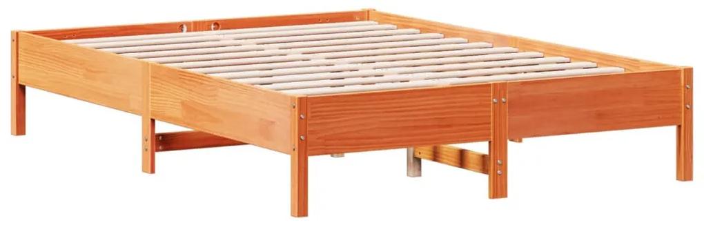 842697 vidaXL Cadru de pat, maro ceruit, 150x200 cm, lemn masiv de pin