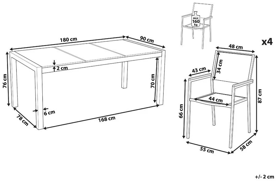 Set mobilier de grădină Cleopatra (negru). 1078481