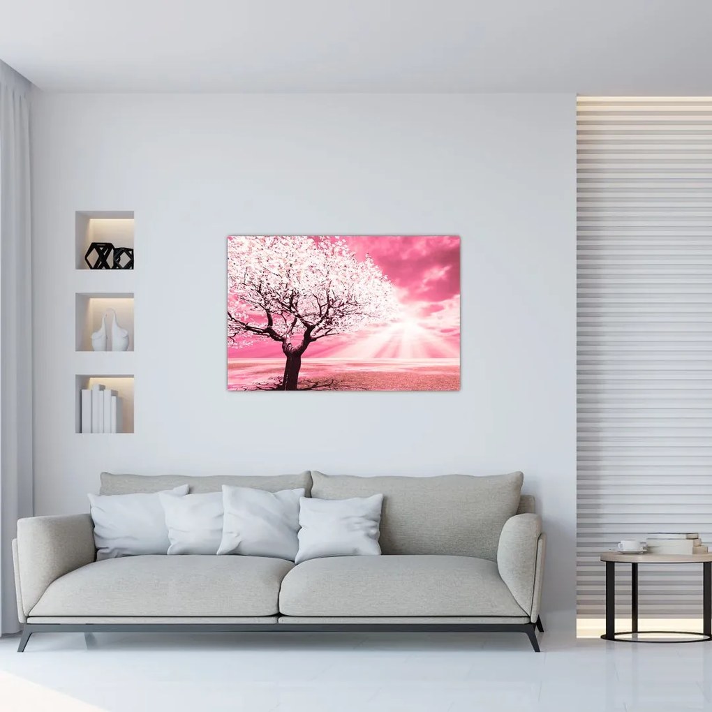 Tabloul cu pomul roz (90x60 cm)
