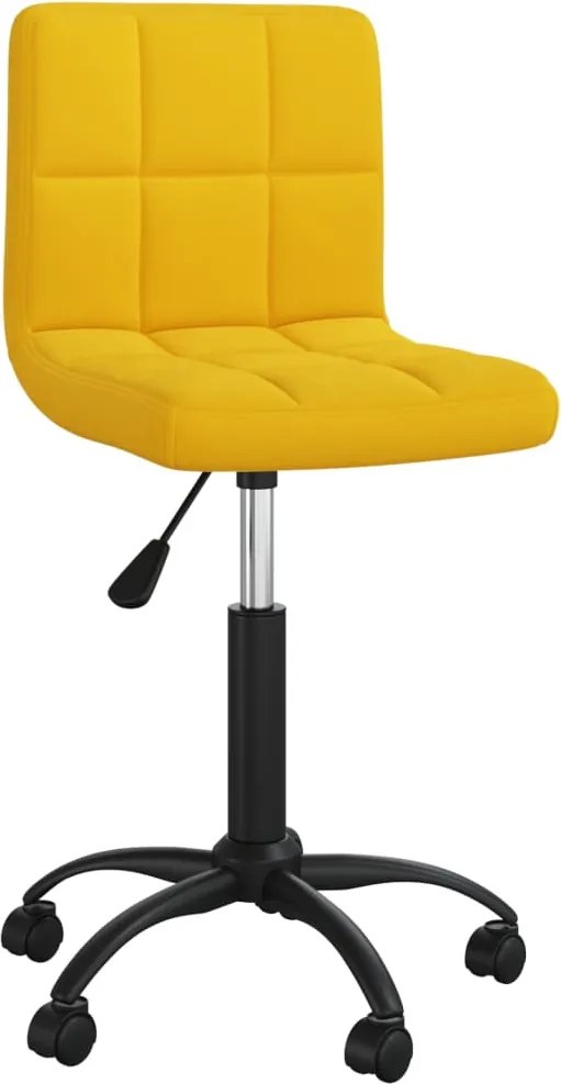 vidaXL Scaun de birou pivotant, galben muștar, catifea