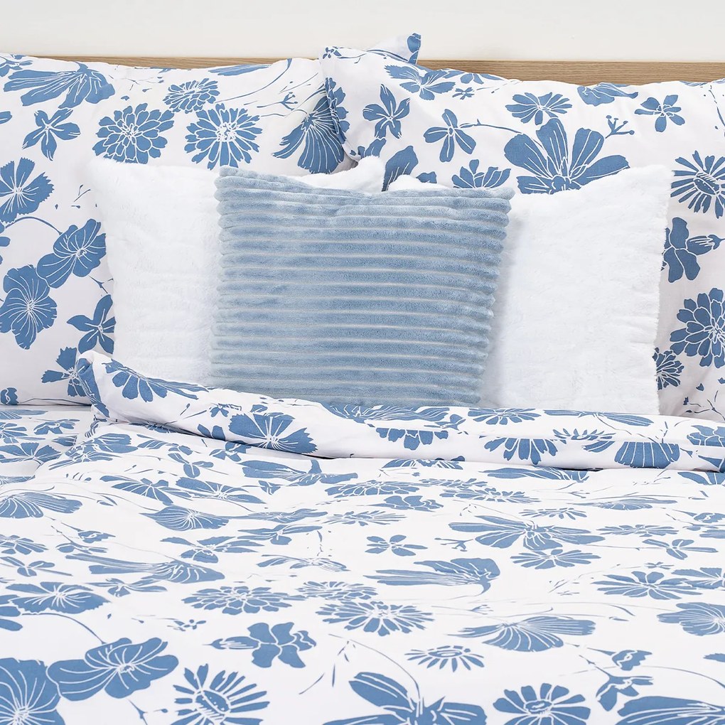Lenjerie de pat din bumbac 4Home Blue Meadow, 140 x 200 cm, 70 x 90 cm