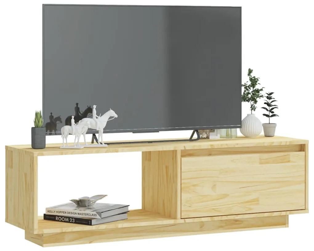 Comoda TV,  110x30x33,5 cm, lemn masiv de pin 1, Maro