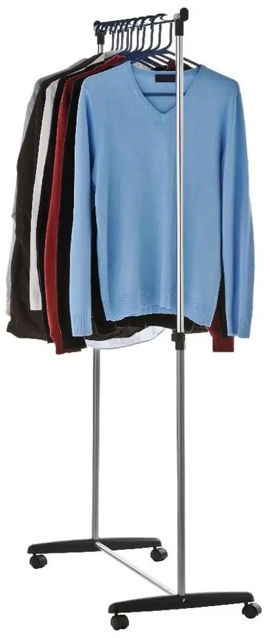 Suport pentru haine argintiu telescopic/cu roți din metal – Premier Housewares
