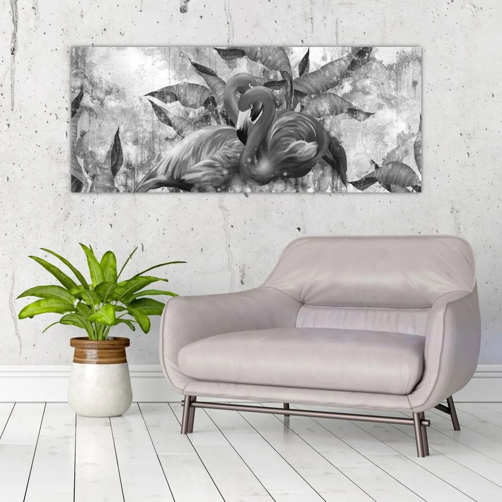 Tablou - Graffiti cu flamingo (120x50 cm)