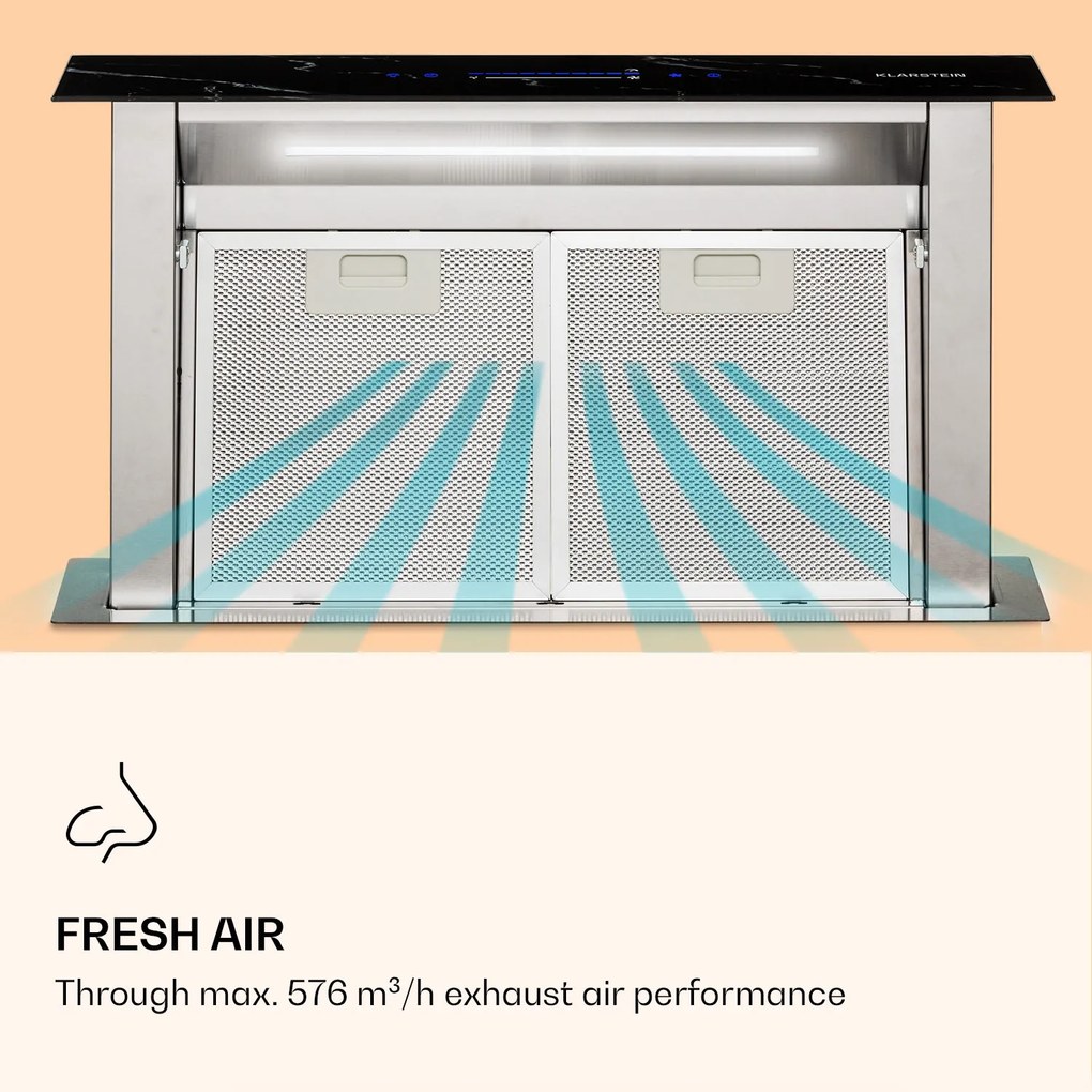 Klarstein Royal Flush Eco, hotă, 60 cm, 576 m³/h, A+