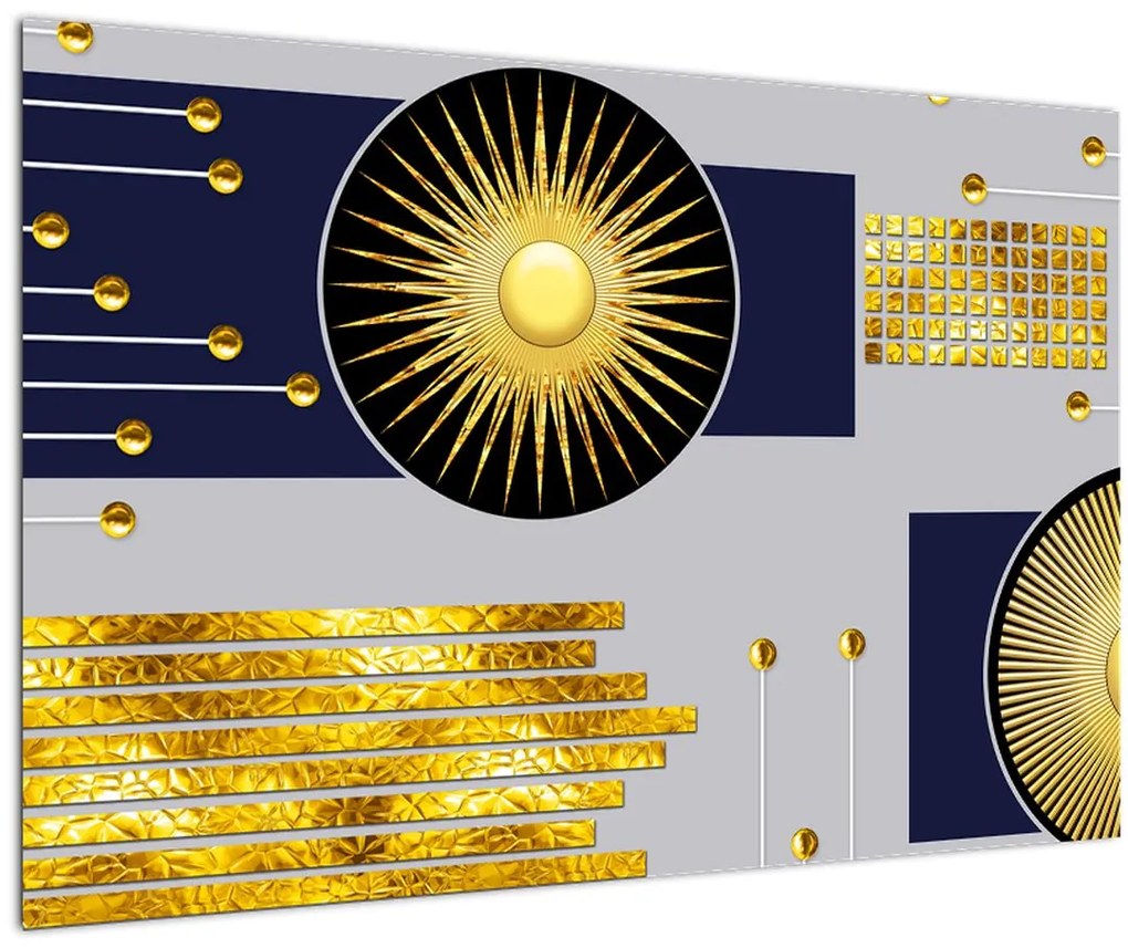 Tablou - Cercuri aurii (90x60 cm)