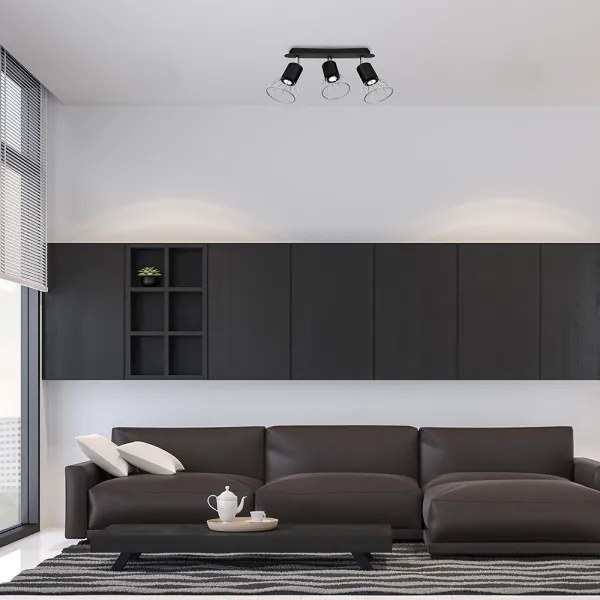 Spot DANTE 3xGU10/25W/230V negru/crom lucios