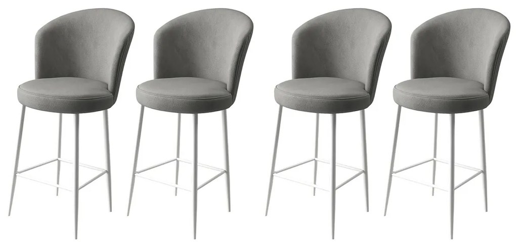 Set de scaune de bar Fora Grey and White, 4 buc.