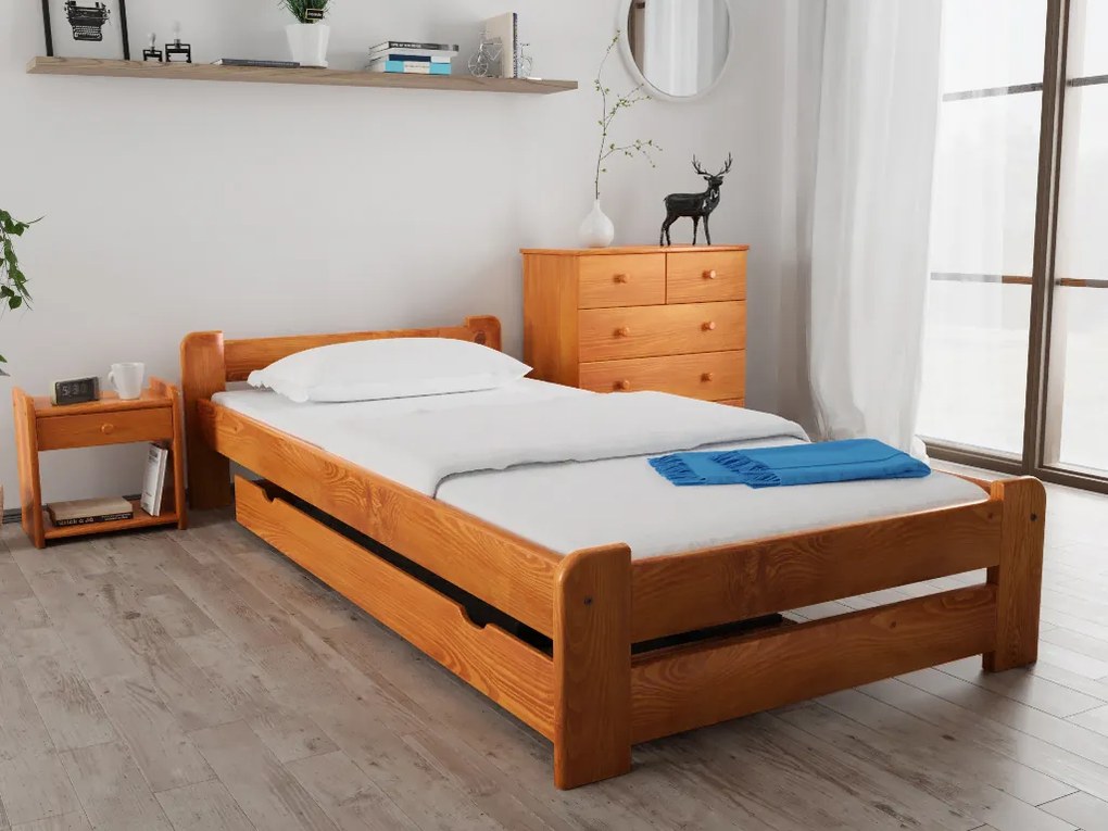Pat Emily 90x200 cm, arin Saltele: Cu saltele Coco Maxi 20 cm, Somiera pat: Cu lamele drepte