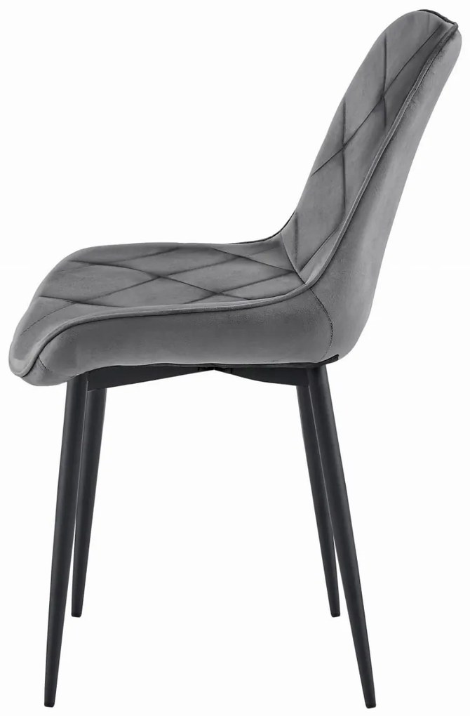 OFERTA Scaun de masa din catifea TOR, gri inchis II. calitate