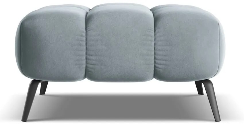 Taburet albastru deschis cu tapițerie din catifea Nalu – Makamii