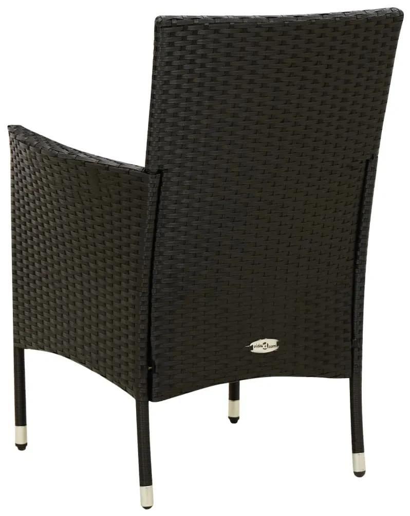Set mobilier de exterior cu perne, 7 piese, negru, poliratan Lungime masa 190 cm, 7