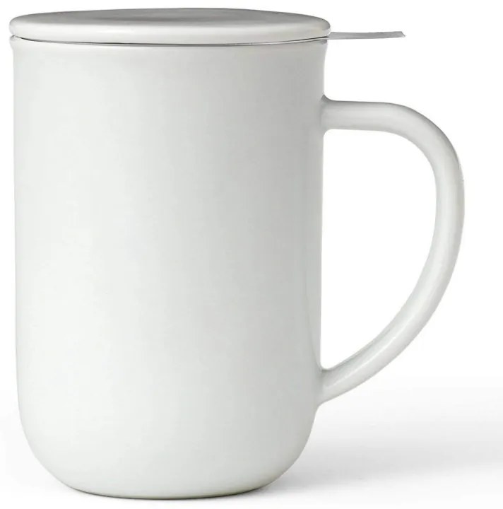Cana pentru ceai cu infuzor si capac Viva Scandinavia MINIMA BALANCE V77502, 500 ml, Portelan, Alb