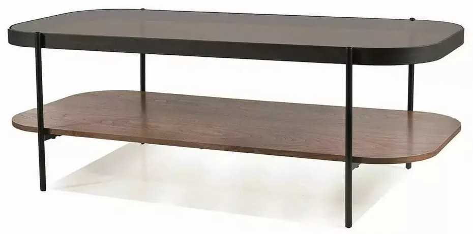 Masa de cafea Prima A chihlimbar transparent/nuc L120 cm