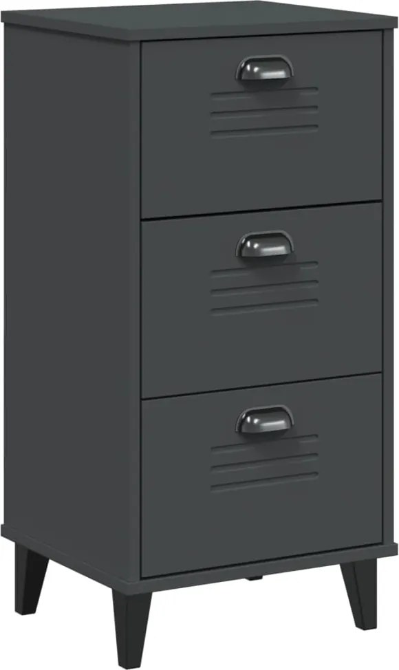 vidaXL Noptieră „VIKEN”, gri antracit, lemn prelucrat