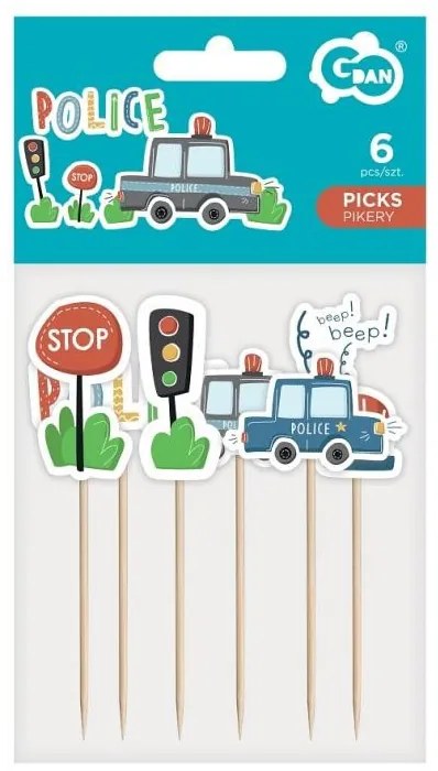 Poliție Beep băț decorativ set de 6