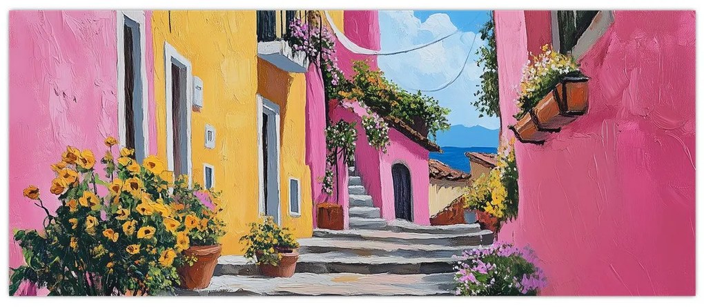 Tablou - Alee roz (120x50 cm)