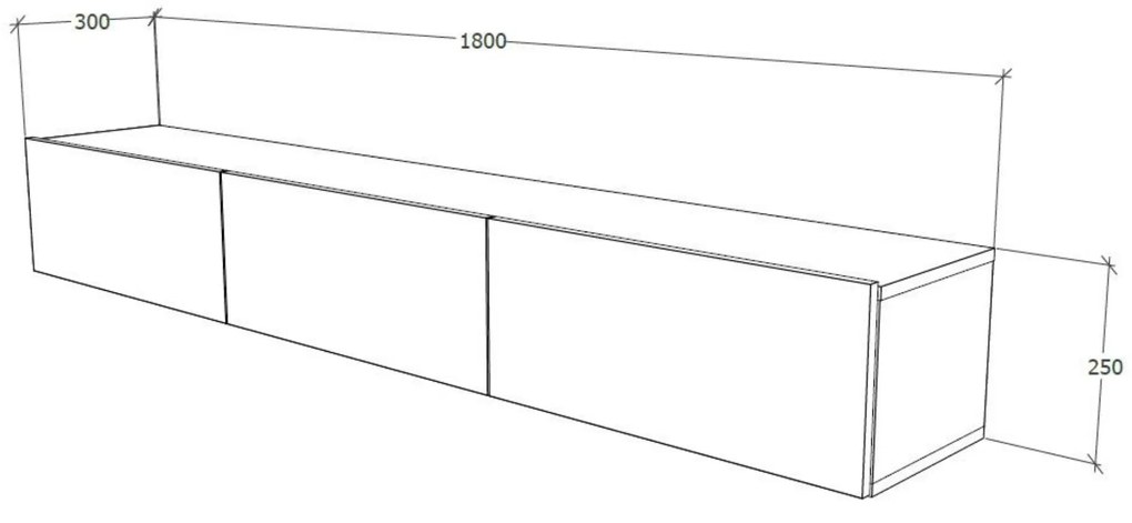 Comoda TV Elba, Alb, 180 x 30 x 25 cm