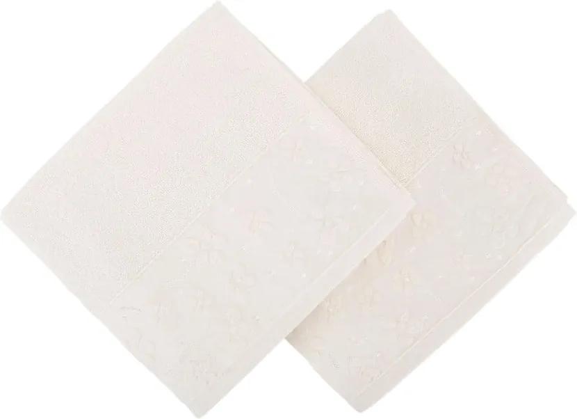 Set 2 prosoape din bumbac pur Mariana, 50 x 90 cm, alb