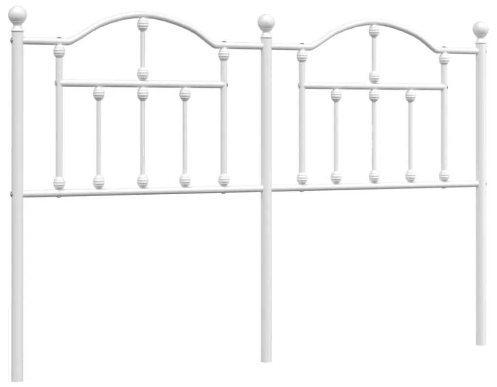 353520 vidaXL Tăblie de pat metalică, alb, 135 cm