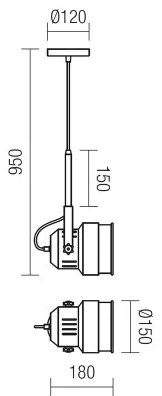 Redo 01-787 - Lustră pe cablu STUDIO 1xE27/42W/230V