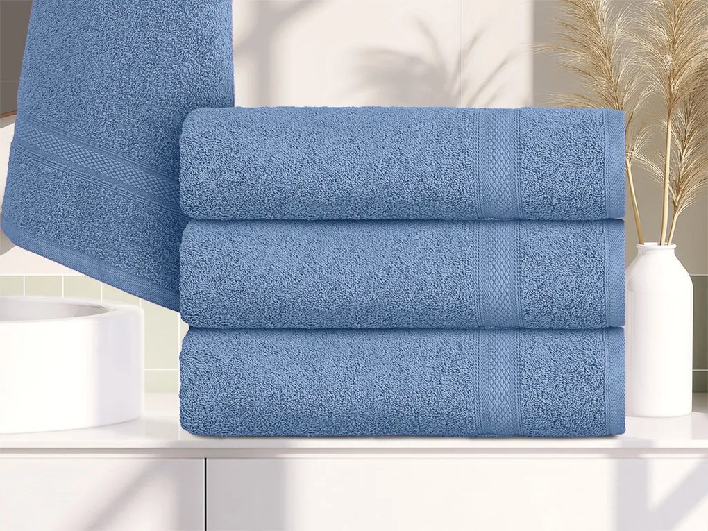 1x prosop de baie CLARYSSE ELEGANCE 70x140 cm + 1x prosop CLARYSSE 60x110 cm 100% bumbac, albastru