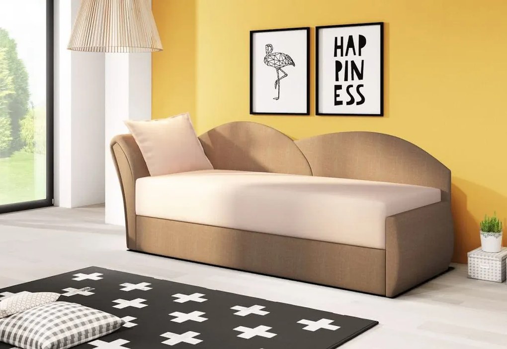 Supermobel Canapea extensibilă AGATA, 200x80x75, ac1 + albastru închis (ac1/alova79), stânga