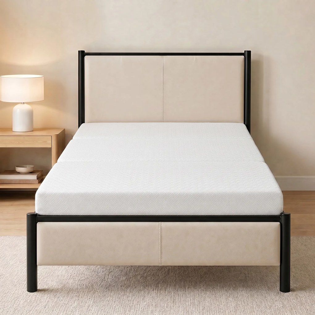 HOMCOM Saltea Pliabilă 195x120cm, 10cm, Husă Lavabilă, Ideală pentru Oaspeți/Camping, Gri | Aosom Romania
