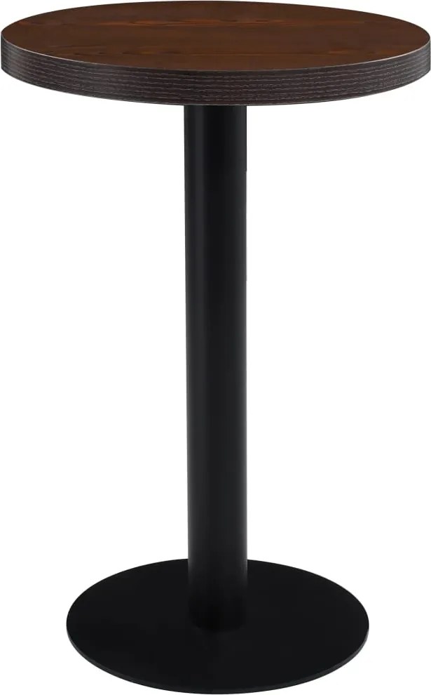 vidaXL Masă de bistro, maro închis, 50 cm, MDF