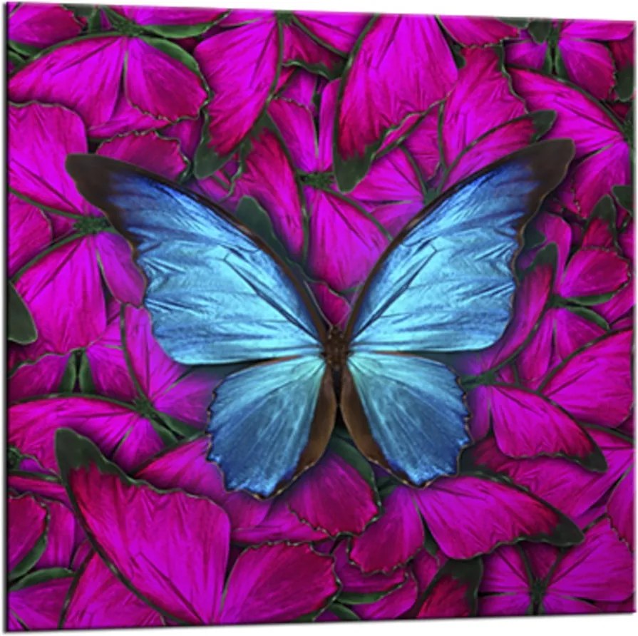 Tablou Styler Glasspik Red Butterfly, 20 x 20 cm