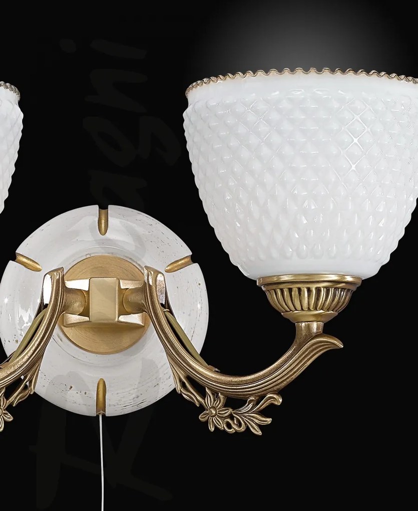 Aplica clasica cu 2 brate din alama design italian 8656