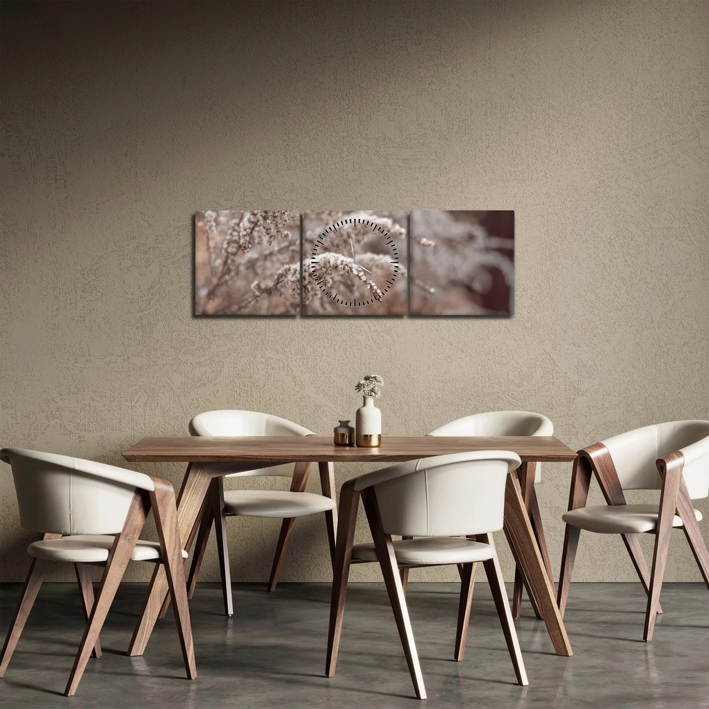 Tablou cu plante (cu ceas) (90x30 cm)