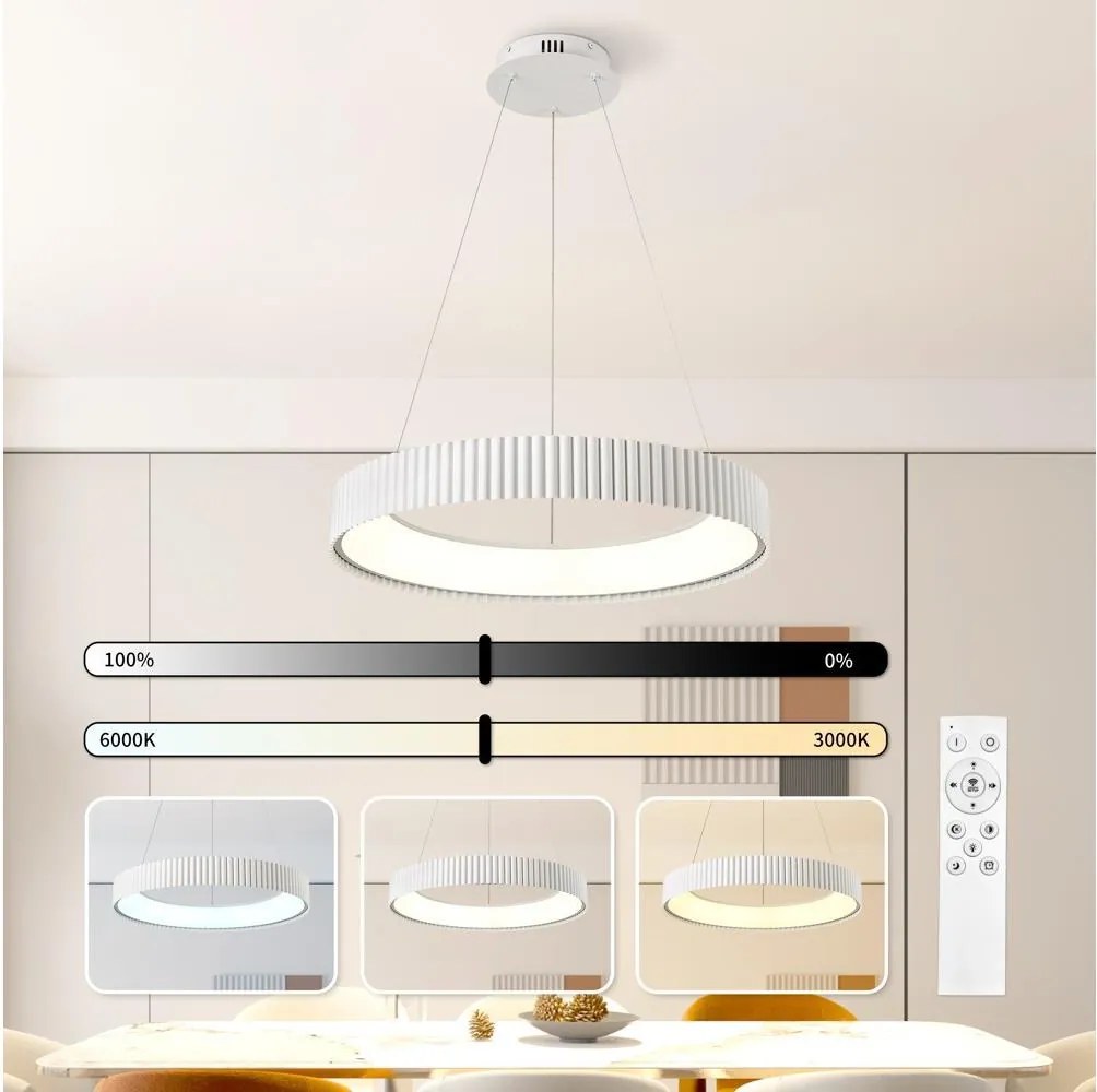 Brilagi - Lustră LED reglabilă FALCON MODERN LED/54W/230V Ø 60 cm albă + telecomandă
