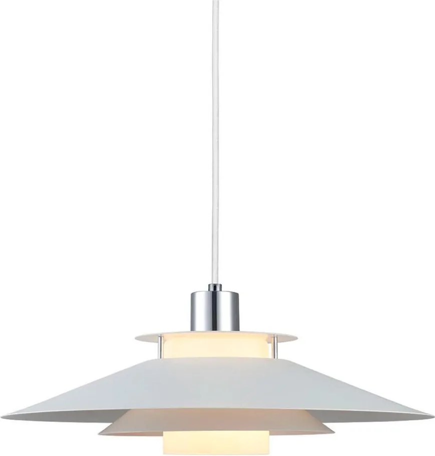 Halo Design 990792 - Pendul pe cablu RIVOLI 1xE27/40W/230V Ø 40 cm alb/crom lucios