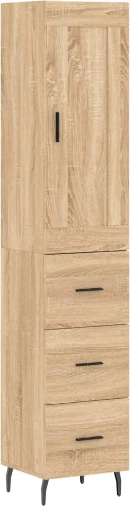 vidaXL Dulap înalt, stejar sonoma, 34,5x34x180 cm, lemn prelucrat