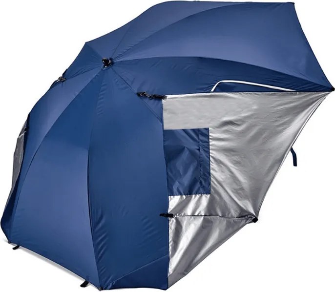Umbrela de plaja SOLARO cu filtru UV 210x200 cm, albastru