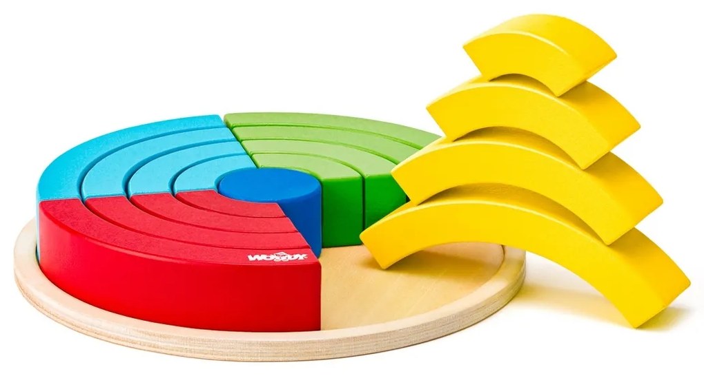Puzzle Woody cercuri pliabile în culorile curcubeului
