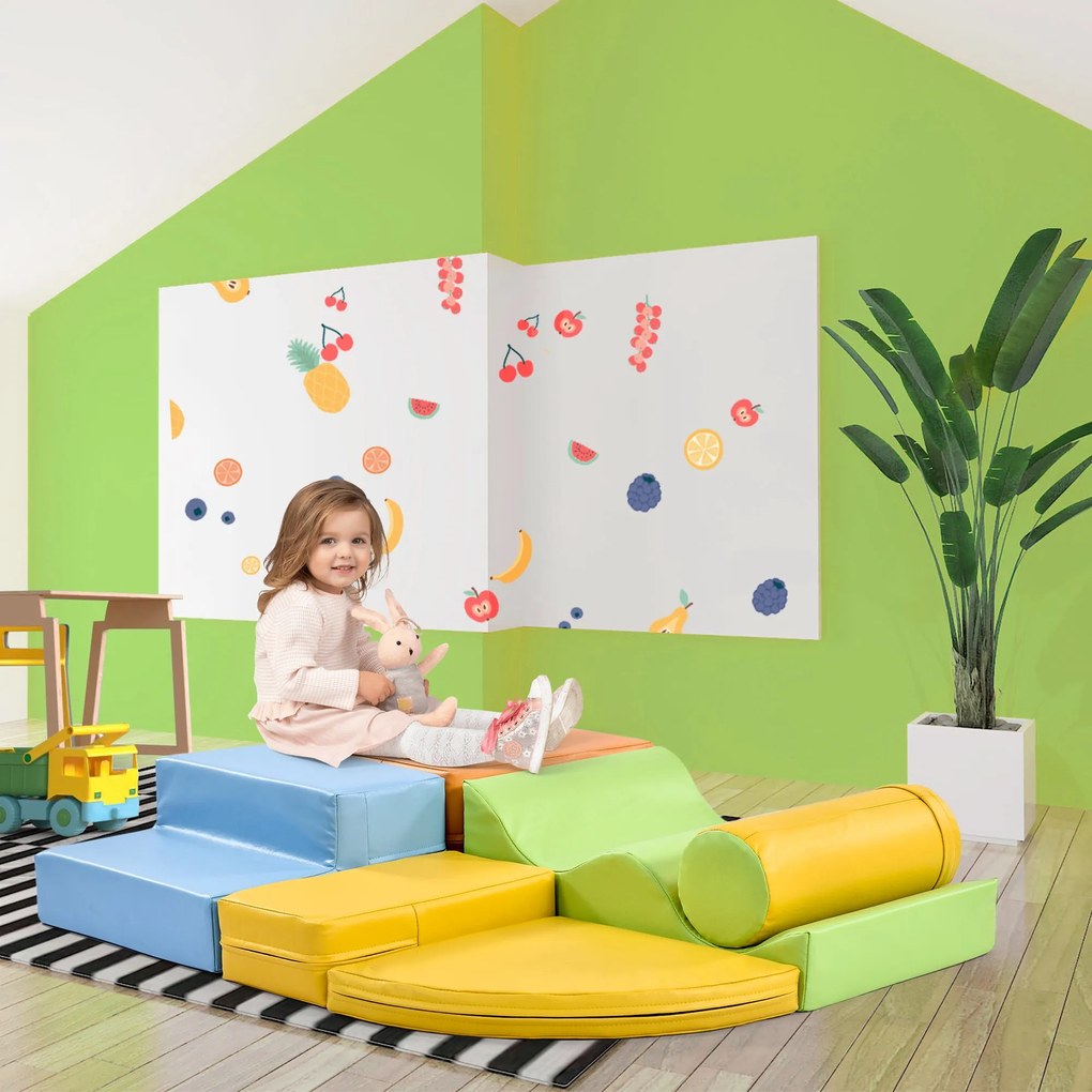 Set de 6 blocuri mari pentru joacă și cățărat, Multicolor | Aosom Romania