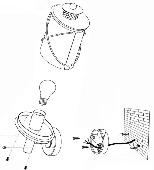Eglo 94865 - Lampă de exterior HILBURN, 1xE27, 60W, 230V, IP44
