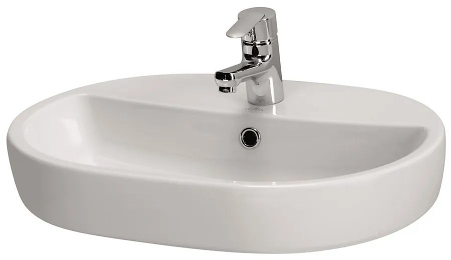 Lavoar pe blat Cersanit Caspia Oval alb lucios 60 cm