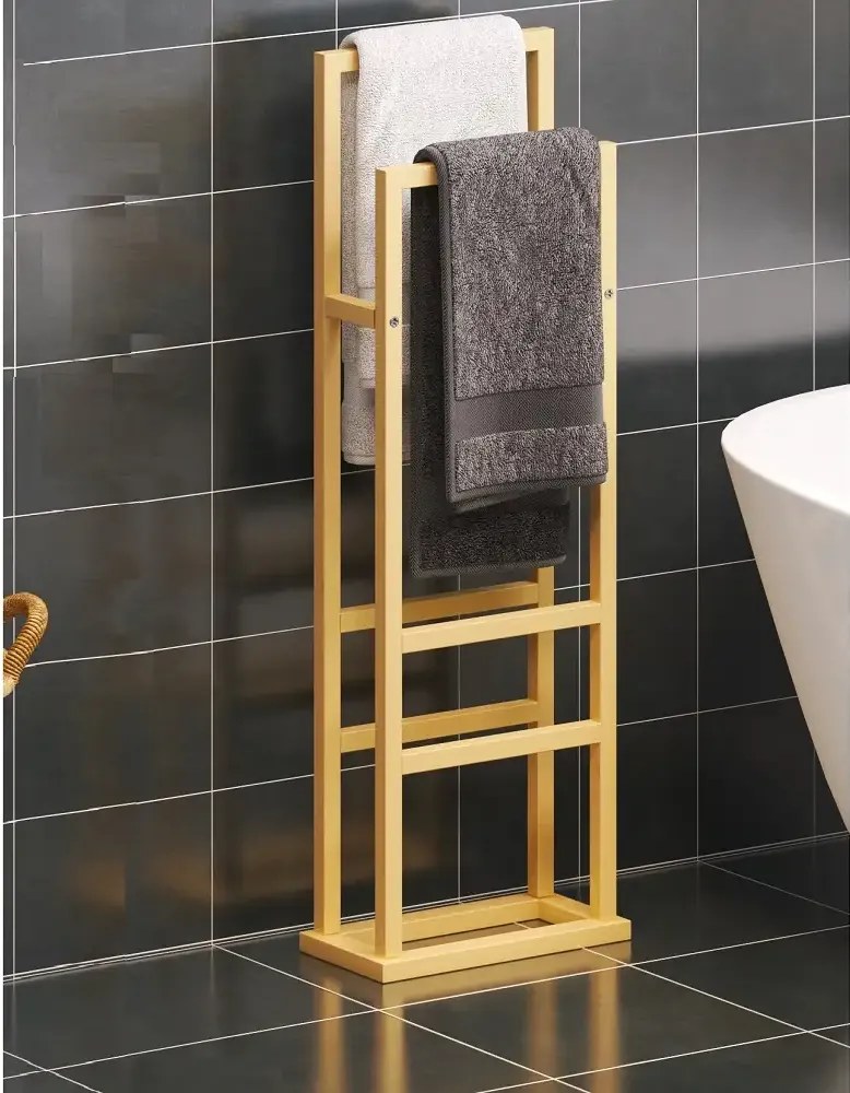 Suport prosop Vella, din metal pentru baie, 90 cm,gold