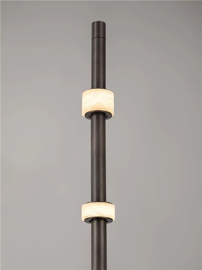 Lampadar tub subtire aluminiu gri inchis si alabastru LED MARLOW