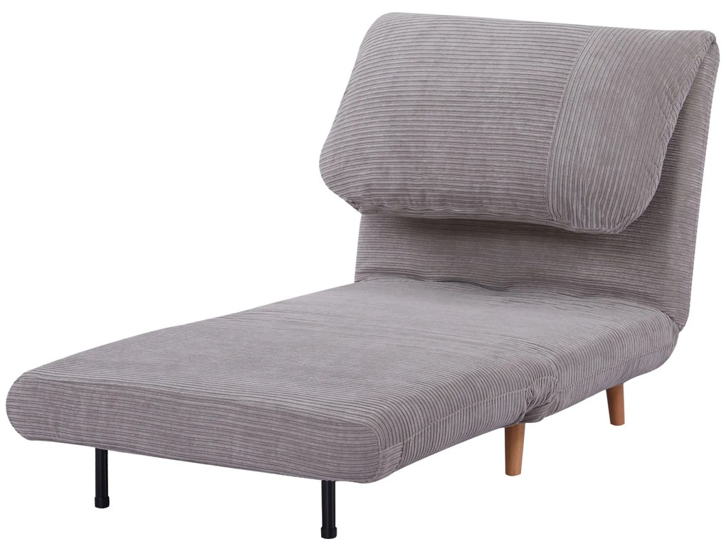 HOMCOM Canapea Pat 2 în 1 pentru Oaspeți, suport de gât reglabil, Cord 82 cm x 89 cm x 83 cm Gri deschis | Aosom Romania