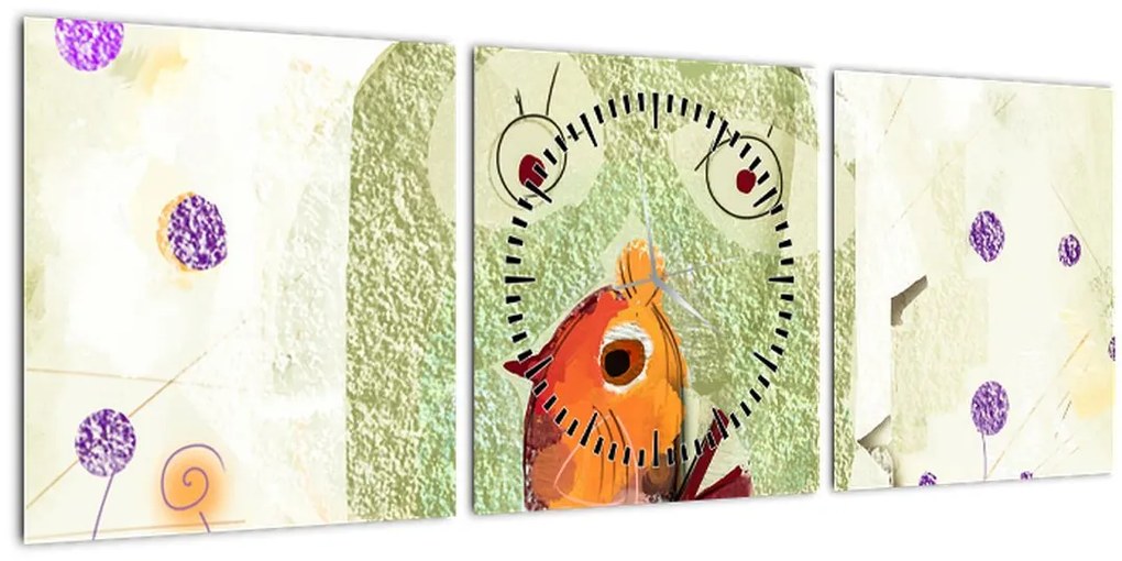 Tablou - Sufletul unei păsări (cu ceas) (90x30 cm)