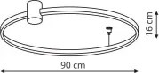Plafonieră LED RING S, 50 W, 230 V, 3000/4000/6000 K, Ø 90 cm, neagră