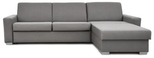 Canapea colțar extensibilă LEKA gri, cu spațiu depozitare, pentru dormit zilnic