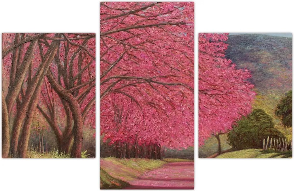 Tablou cu copaci înfloriți (90x60 cm)