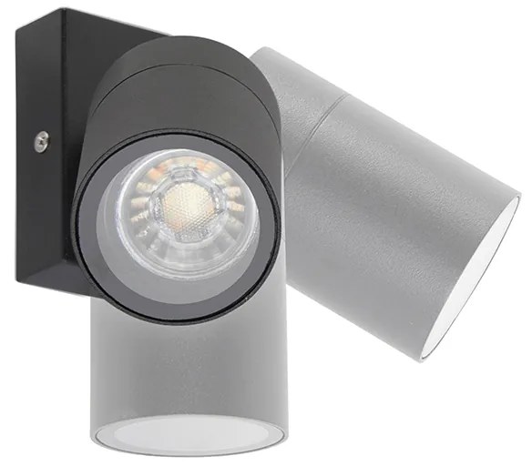 Lampă de perete exterioară inteligentă neagră IP44 cu Wi-Fi GU10 - Solo